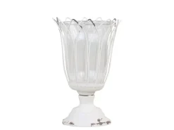 Best Chic Antique Teelichthalter auf Fuß mit Glas