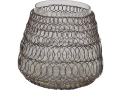 Best Chic Antique Teelichthalter Hurricane mit fil de fer Netz