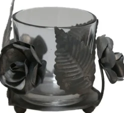 Discount Chic Antique Teelichthalter mit Blumen deko