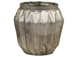Best Chic Antique Teelichthalter Diamant Muster aus Glas