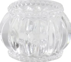 New Chic Antique Teelichthalter mit Nuten und Perlenkante
