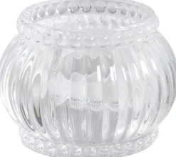 New Chic Antique Teelichthalter mit Nuten und Perlenkante