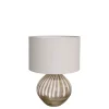 Outlet Chic Antique Tischlampe mit Muster und Leinen Lampenschirm