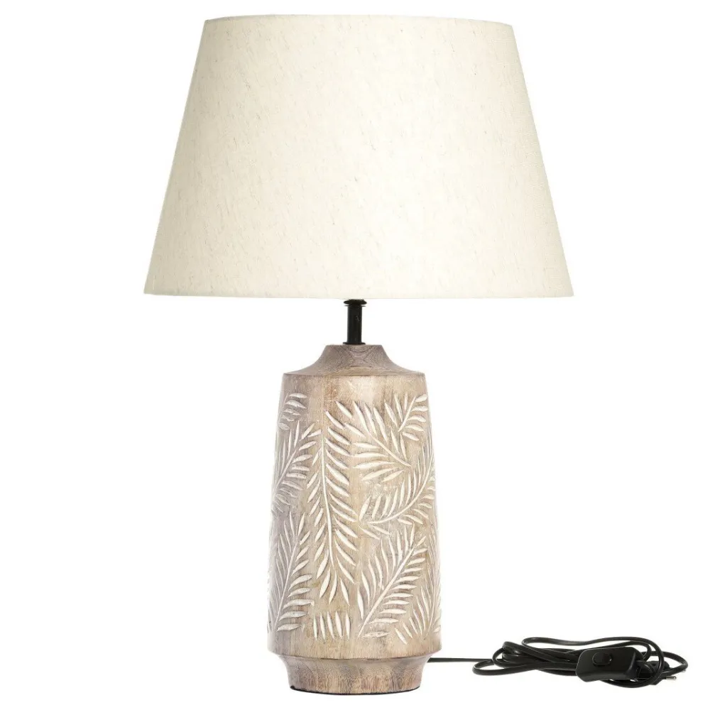 Hot Chic Antique Tischlampe mit Holzfuss und Lampenschirm