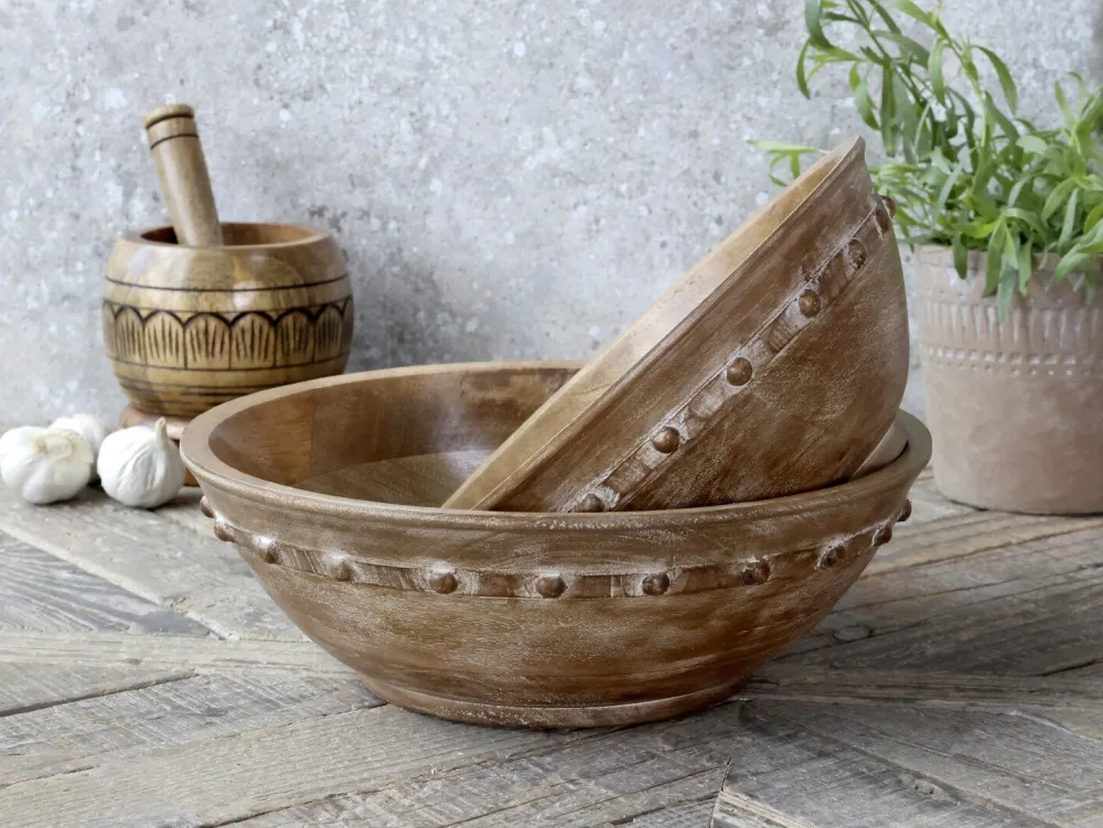 Outlet Chic Antique Tours Schüssel in Holz mit Muster