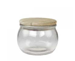 Clearance Chic Antique Vallet Aufbewahrungsglas mit Holzdeckel rund