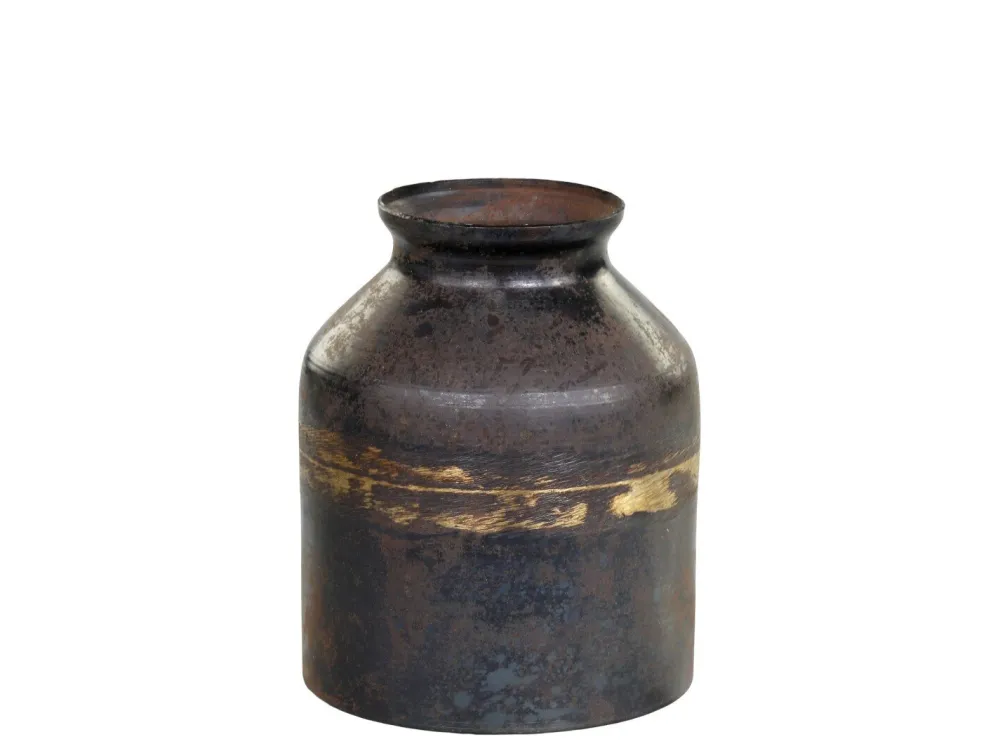 Discount Chic Antique Vase aus Eisen, schwarz