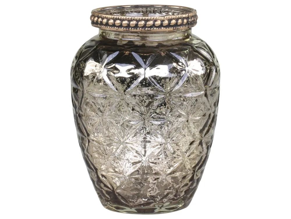 Outlet Chic Antique Vase mit Perlenkante und Schliff