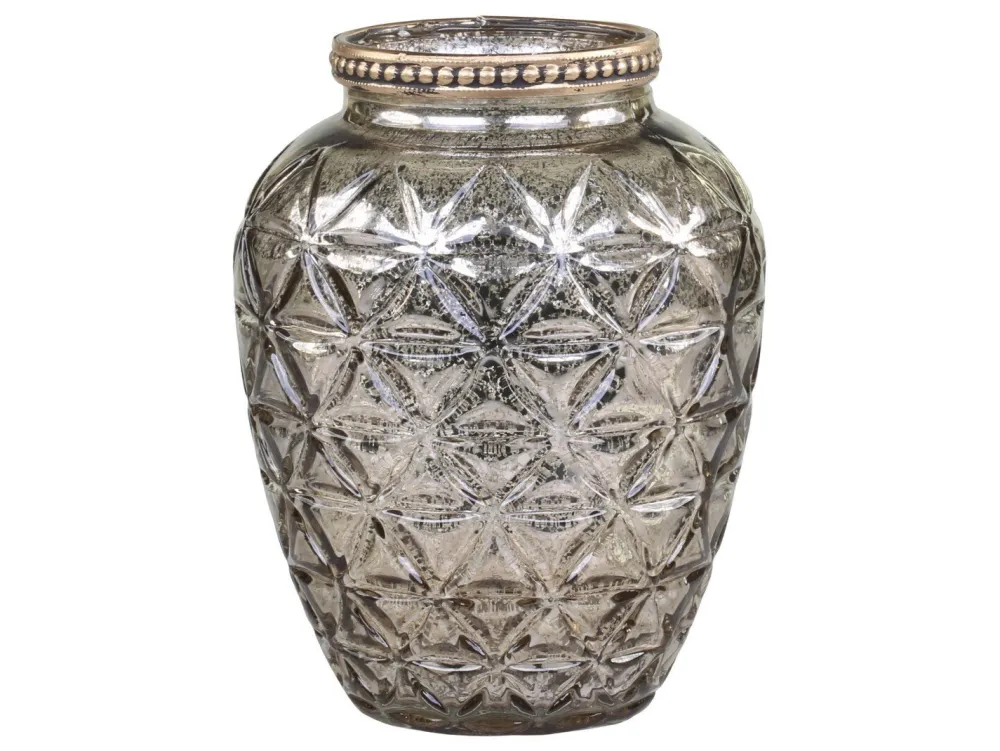 Outlet Chic Antique Vase mit Perlenkante und Schliff