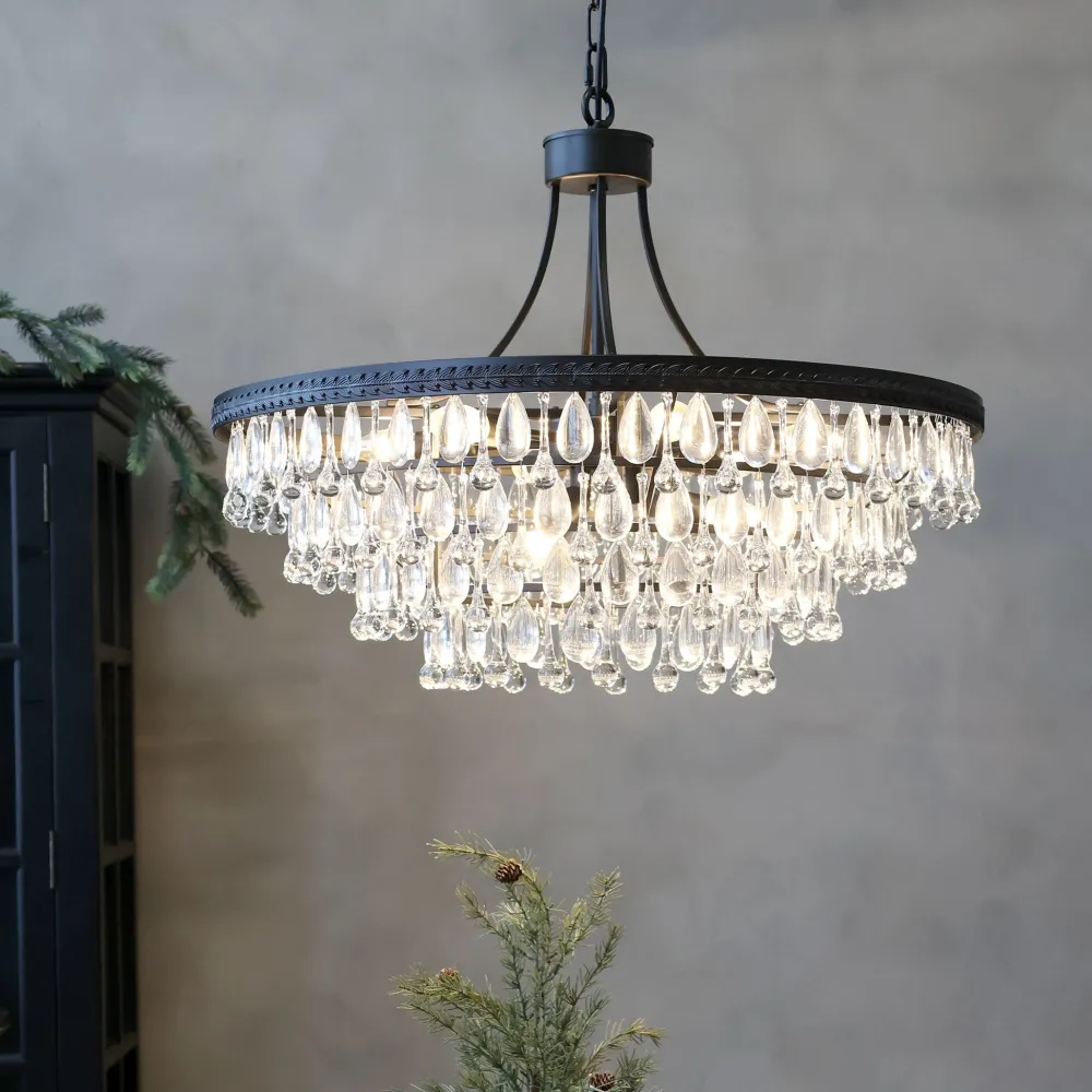 Outlet Chic Antique Versailles Kronleuchter mit tropfenformigen Glasprismen