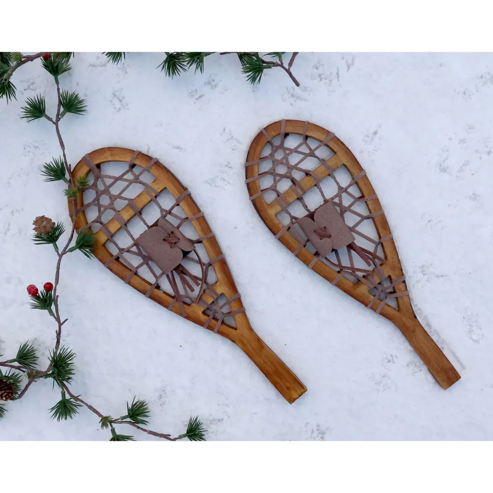 Hot Chic Antique Vintage Deko Schneeschuhe 2er-Set