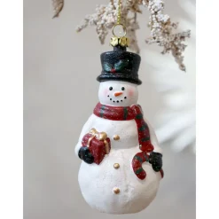 Discount Chic Antique Vintage Schneemann Figur zum Aufhängen