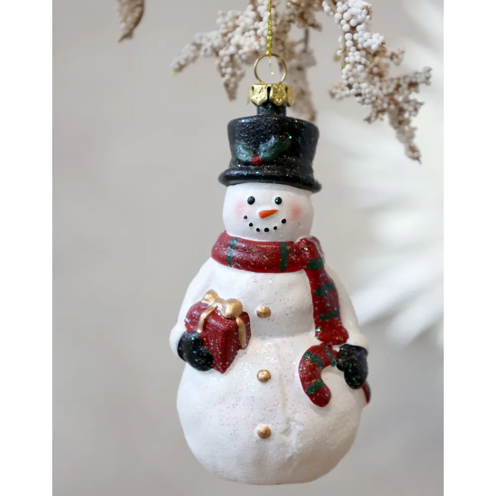 Discount Chic Antique Vintage Schneemann Figur zum Aufhängen
