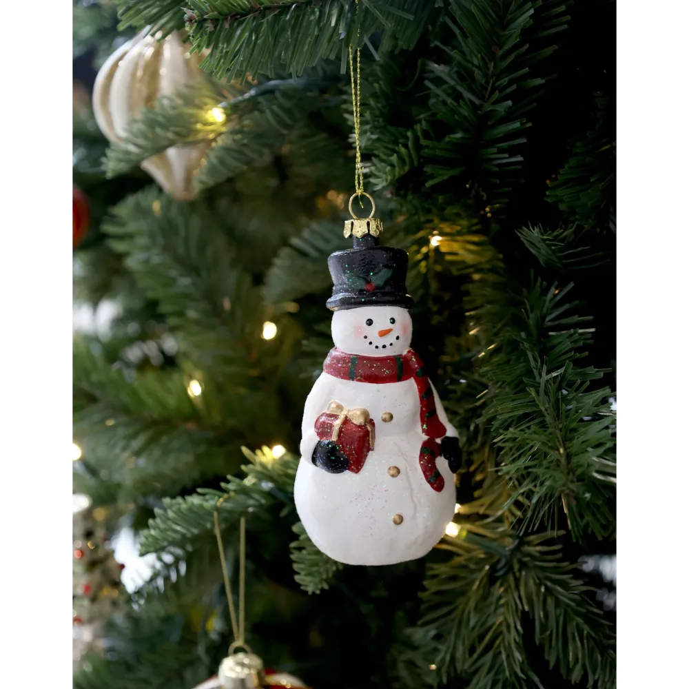 Discount Chic Antique Vintage Schneemann Figur zum Aufhängen