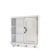 Discount Chic Antique Vintage Schrank für Wand mit 1 Tür und 3 Ablagen
