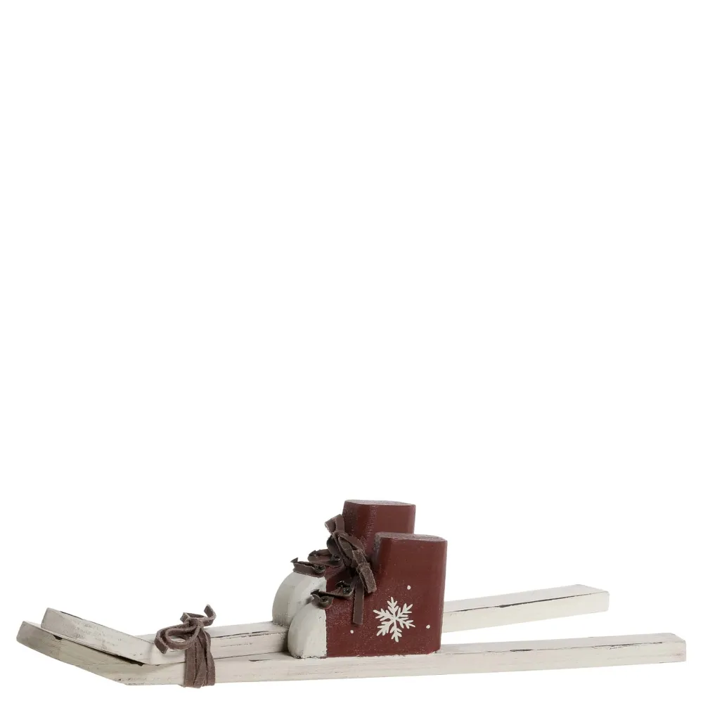 Discount Chic Antique Vintage Ski mit Stiefeln
