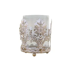Best Chic Antique Vire Hurricane mit Golddekor
