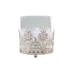 Best Chic Antique Vire Hurricane mit Golddekor