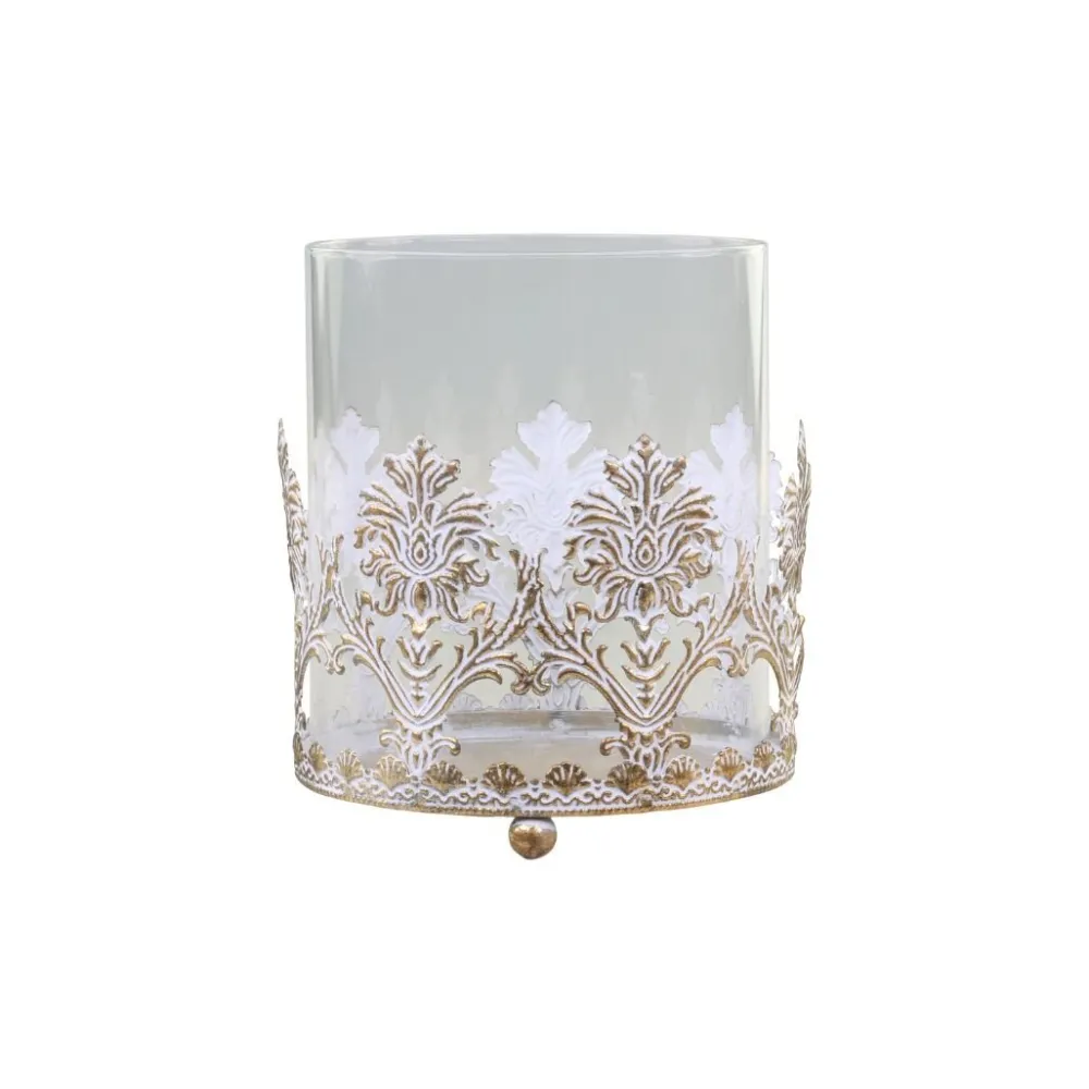 Best Chic Antique Vire Hurricane mit Golddekor