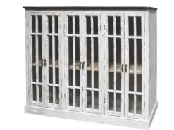 Online Chic Antique Vitrine mit 6 Türen und schwarzem Top