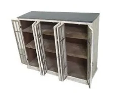 Online Chic Antique Vitrine mit 6 Türen und schwarzem Top