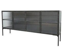 Chic Antique Vitrinenschrank mit gerillten Glastüren