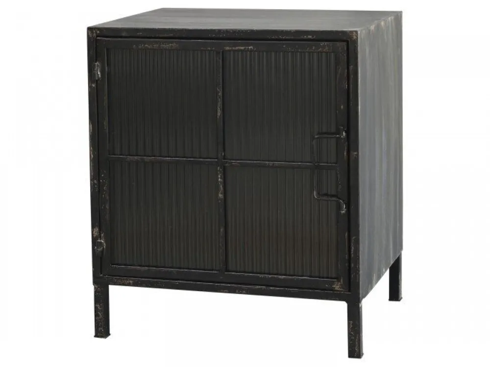 Chic Antique Vitrinenschrank mit gerillten Glastüren