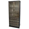 Clearance Chic Antique Vitrinenschrank mit Glastüren und 4 länglichen Schubladen
