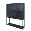 Outlet Chic Antique Vitrinenschrank mit 3 Türen und Regalen