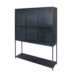 Outlet Chic Antique Vitrinenschrank mit 3 Türen und Regalen