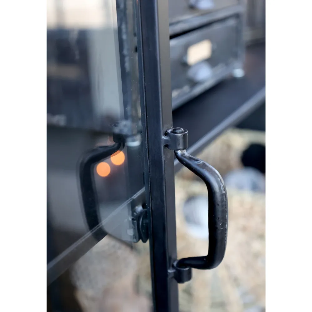 Outlet Chic Antique Vitrinenschrank mit 3 Türen und Regalen