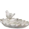 Discount Chic Antique Vittel Vogelbad mit Goldmuster