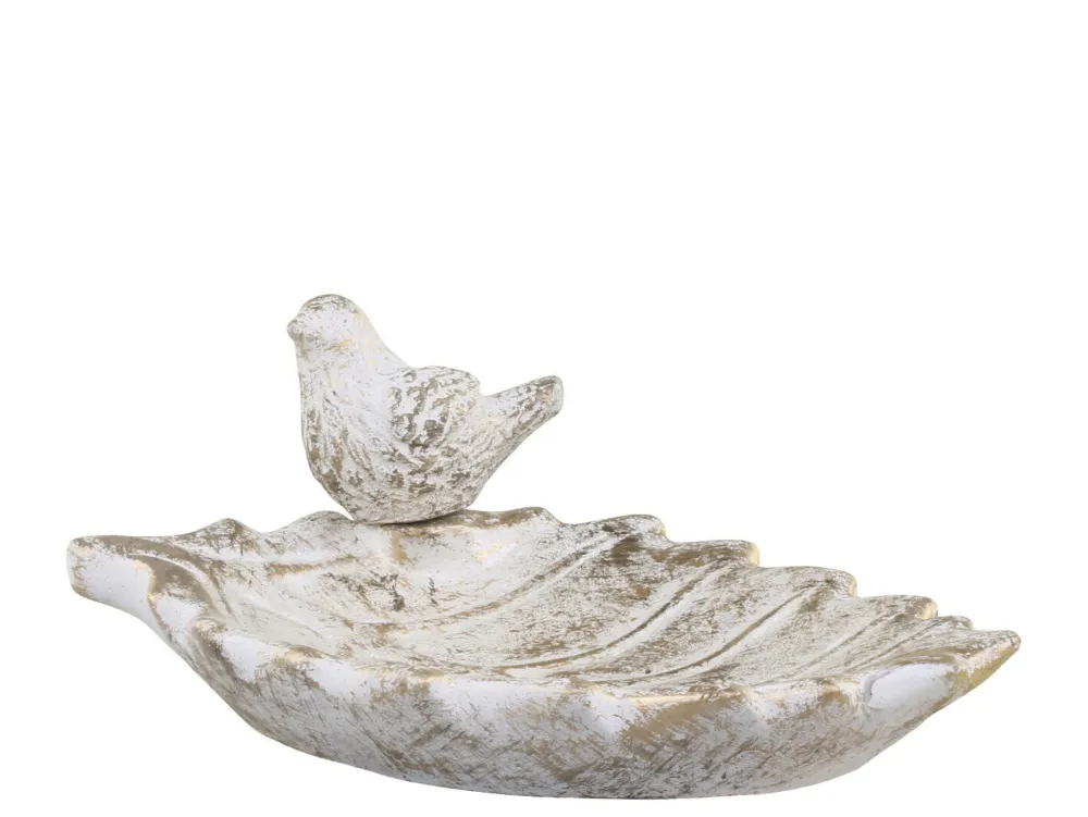 Discount Chic Antique Vittel Vogelbad mit Goldmuster