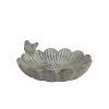 Chic Antique Vogelbad Blume mit Vogel am Rand