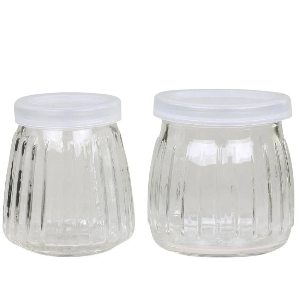 Clearance Chic Antique Vorratsgläser mit Rillen 2er