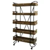 Outlet Chic Antique Wagen auf Rädern mit 5 Holztabletts