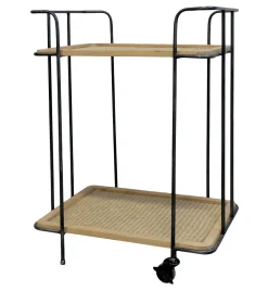 Outlet Chic Antique Wagen mit 2 geflochten Ablagen