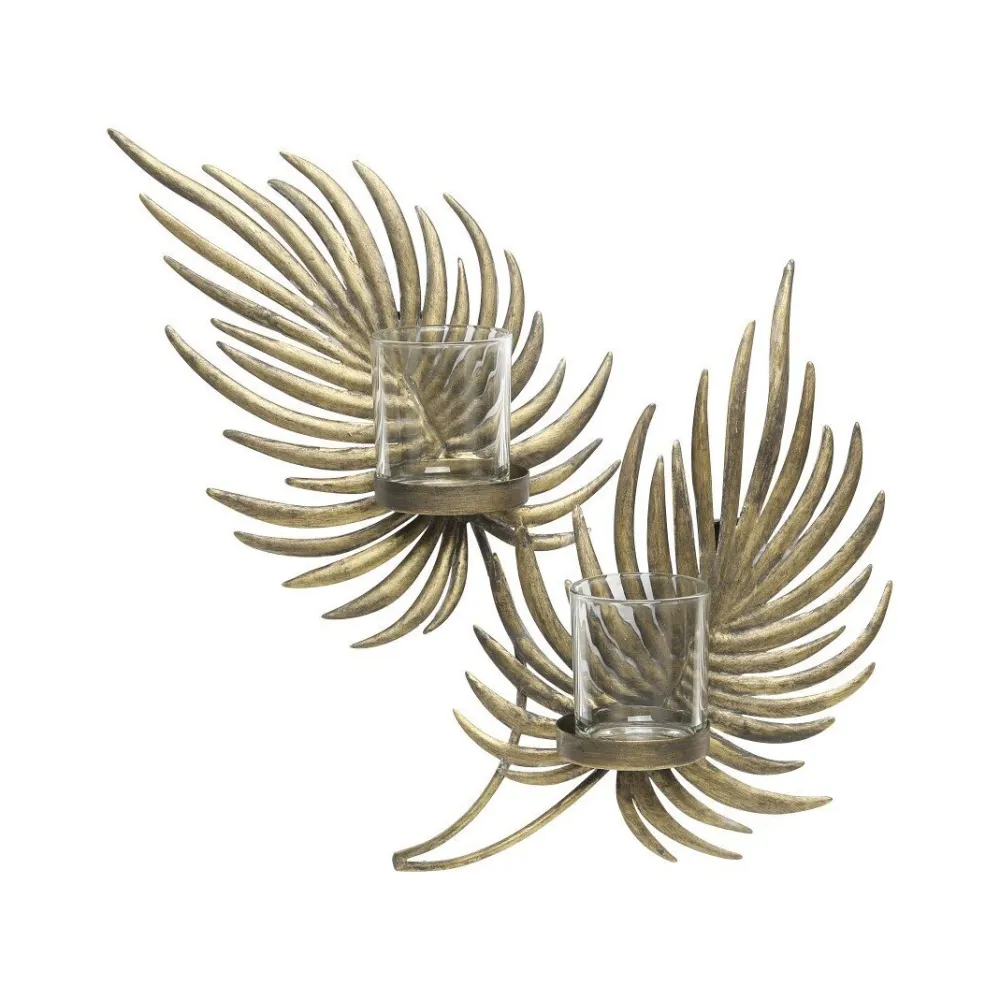 Best Chic Antique Wand Teelichthalter in Blattform
