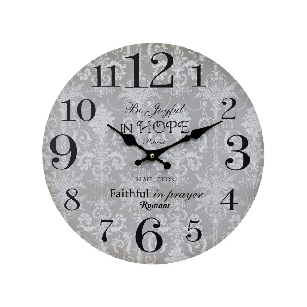 Discount Chic Antique Wanduhr Be Joyful in Hope