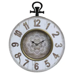 Discount Chic Antique Wanduhr mit floralem Muster