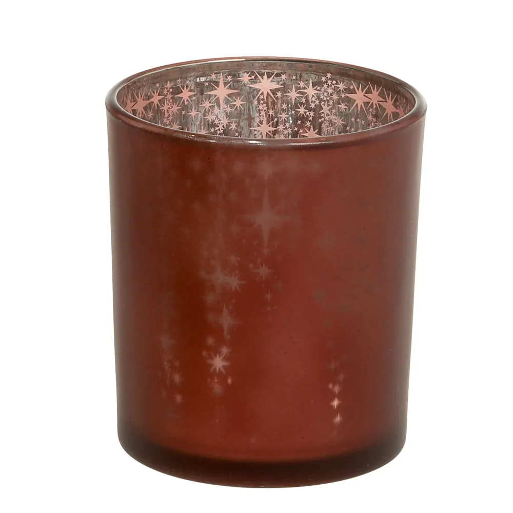 Chic Antique Weihnachtlicher Roter Teelichthalter mit Muster