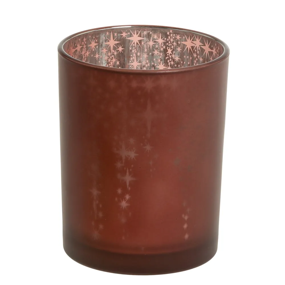 Chic Antique Weihnachtlicher Roter Teelichthalter mit Muster