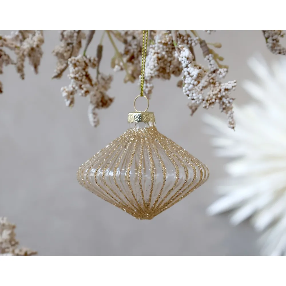New Chic Antique Weihnachtskugel Diamantform aus Glas