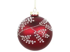 Sale Chic Antique Weihnachtskugel mit Glitzer, rot