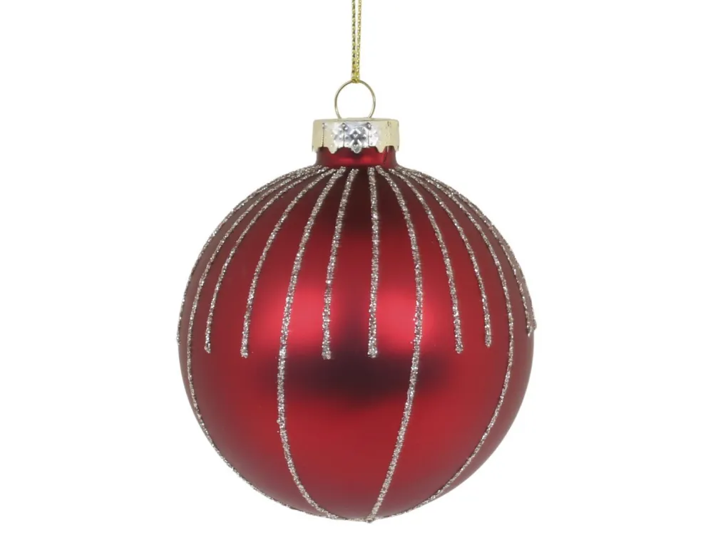 Sale Chic Antique Weihnachtskugel mit Glitzer, rot