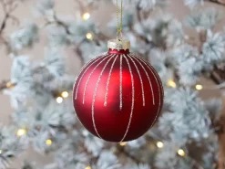 Sale Chic Antique Weihnachtskugel mit Glitzer, rot