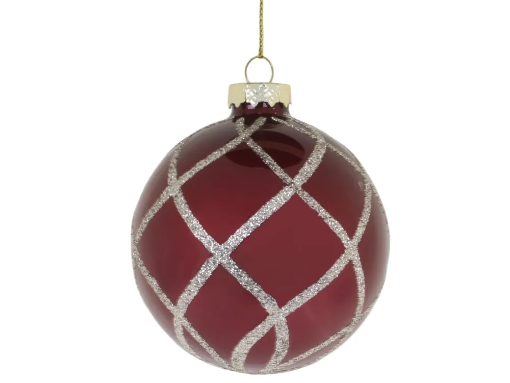 Sale Chic Antique Weihnachtskugel mit Glitzer, rot