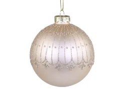 Online Chic Antique Weihnachtskugel mit Glitzer Streifenmuster