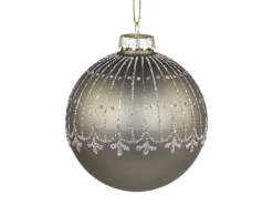 Online Chic Antique Weihnachtskugel mit Glitzer Streifenmuster