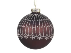 Online Chic Antique Weihnachtskugel mit Glitzer Streifenmuster